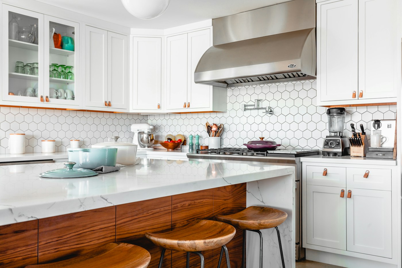 Bright kitchen with a spacious island and contemporary cabinetry